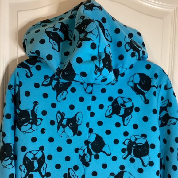 SWS Blue Fleece Long Warm Pajama Onesie Sleepwear Loungewear Dog Print Size XL - Picture 9 of 11